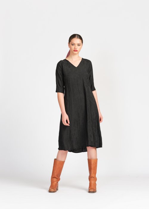 Widdess | Dorothy Dress | Onyx | Linen/Tencel