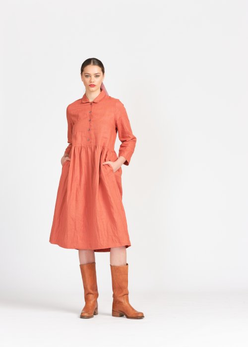 Widdess |Jubilee Dress | Cinnamon | 100% Linen