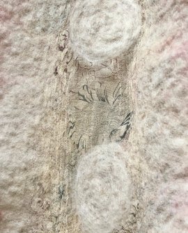 Agnes Foss - Felted Merino Scarf - Pink Roses on White Background with Silk Inserts 