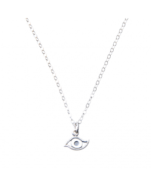 Pam Kerr Designs | Lucky Eye Charm Necklace | Sterling Silver