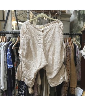 Magnolia Pearl |Leila Blue Linen Shorts |Buckwheat Cream