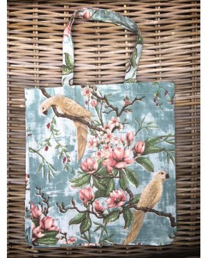Bianca Lorenne | Linen Tote Bag | Plumiere Aqua