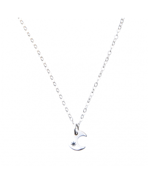 Pam Kerr Designs | Crescent Moon Charm Necklace | Sterling Silver Chain