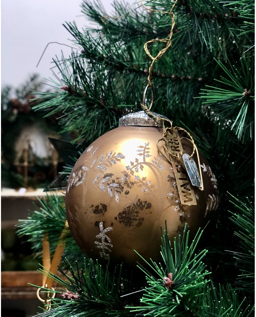 Walther & Co | Gold Glass Ball | Forest | 10cm