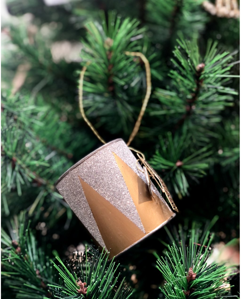 Walther & Co | Metal Drum Rose Bronze Colour with Silver Glitter | 7cm
