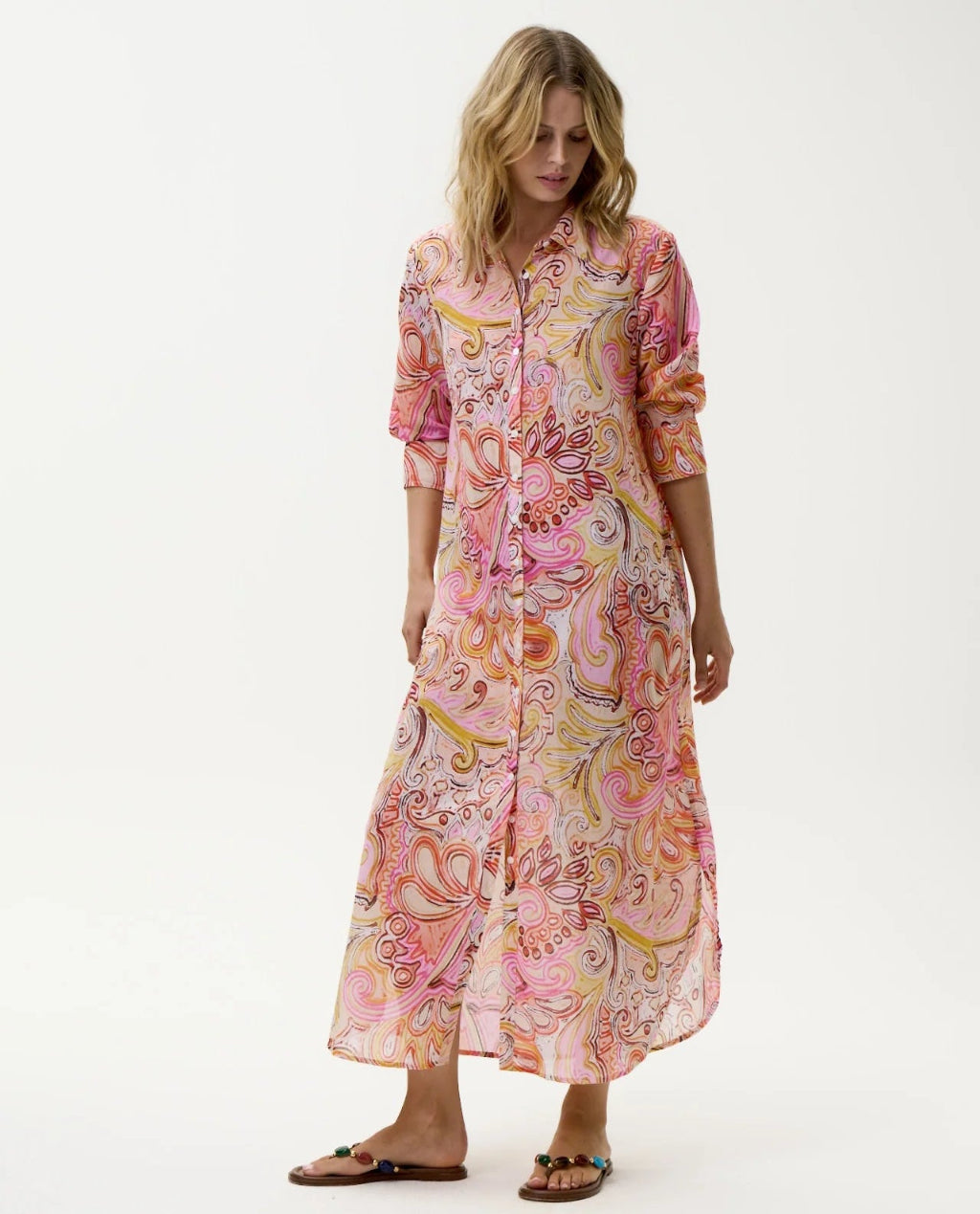 One Season | Daisy Dress | Muscat Print | Multi Swirl