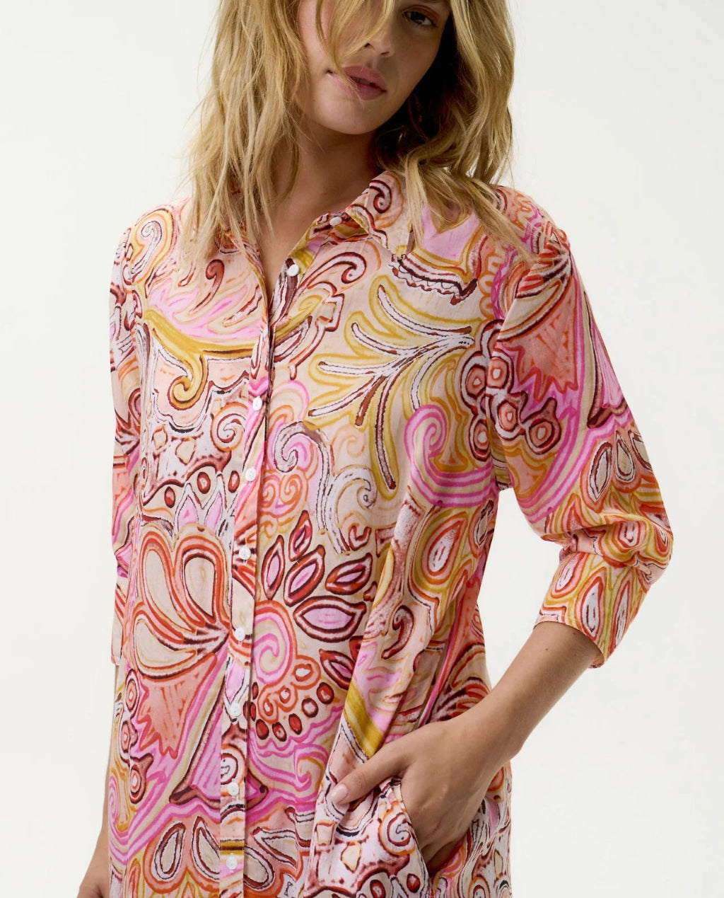 One Season | Daisy Dress | Muscat Print | Multi Swirl