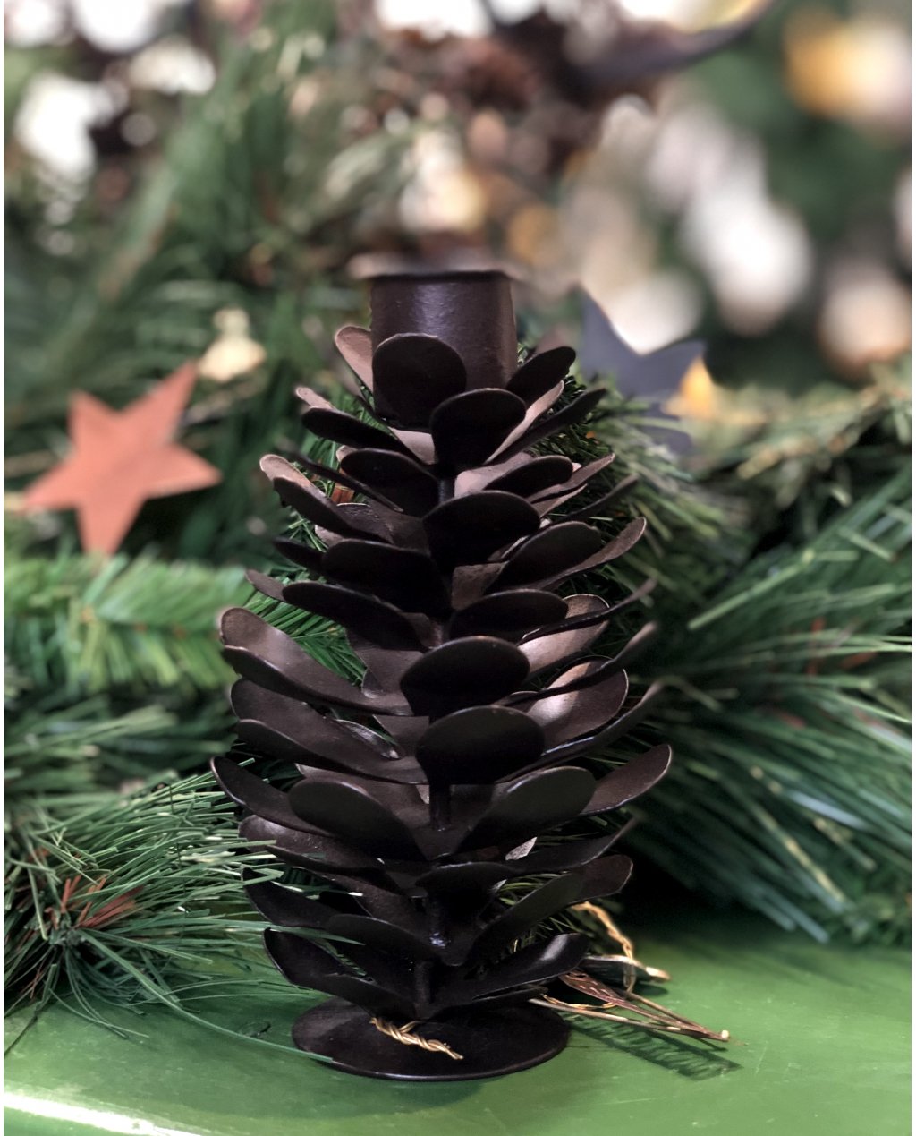 Walther & Co | Pine Cone Candle Holder | 12cm tall