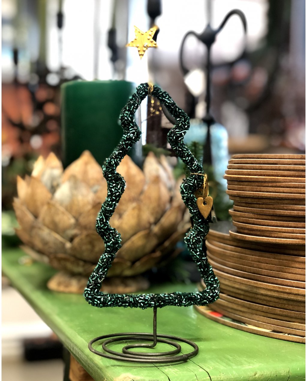Walther & Co | Beaded Christmas Tree | Green | 20cm