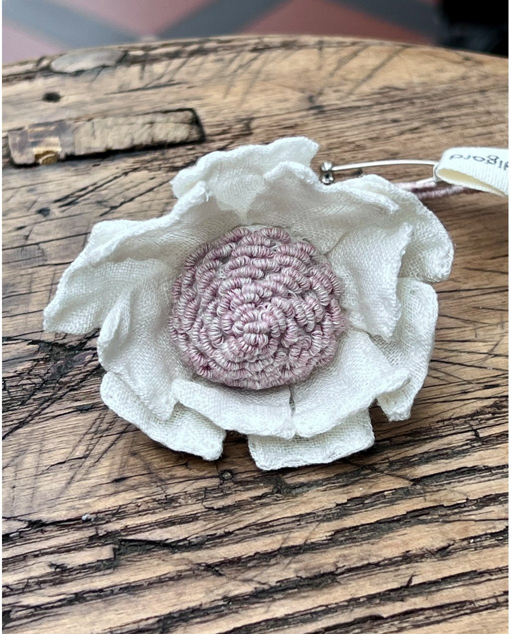 Sophie Digard | Hand-crafted Fabric Flower Brooch | Velvet and Linen