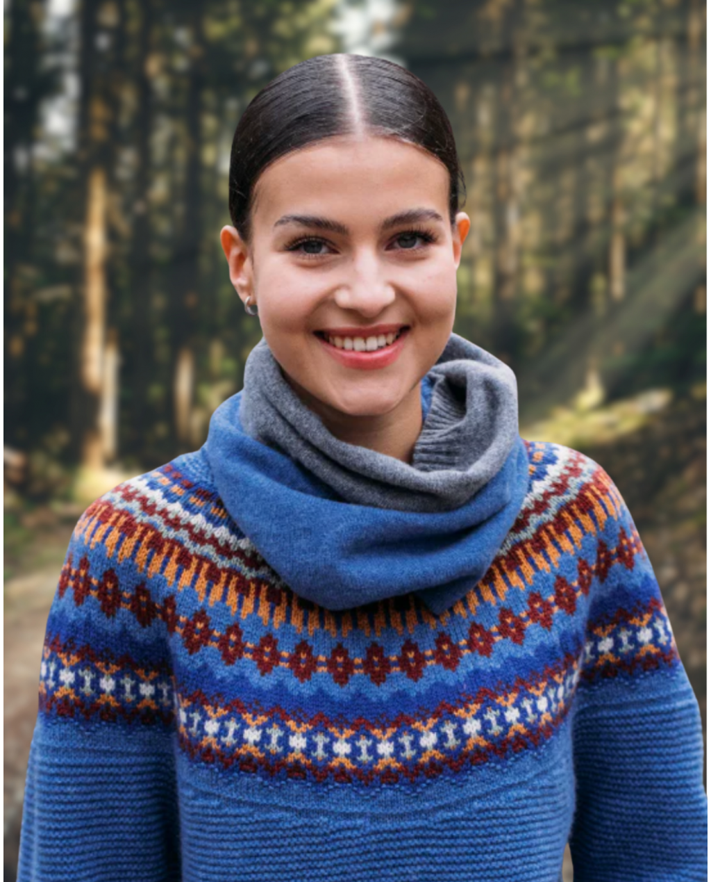 ERIBÉ | Bowden Colour Block Snood | Denim