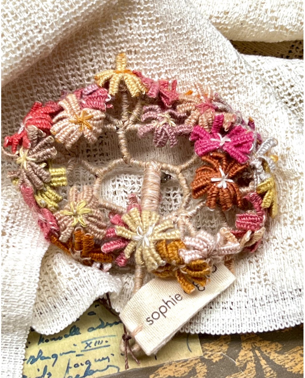 Sophie Digard | Flower Wreath Brooch | Sunglow