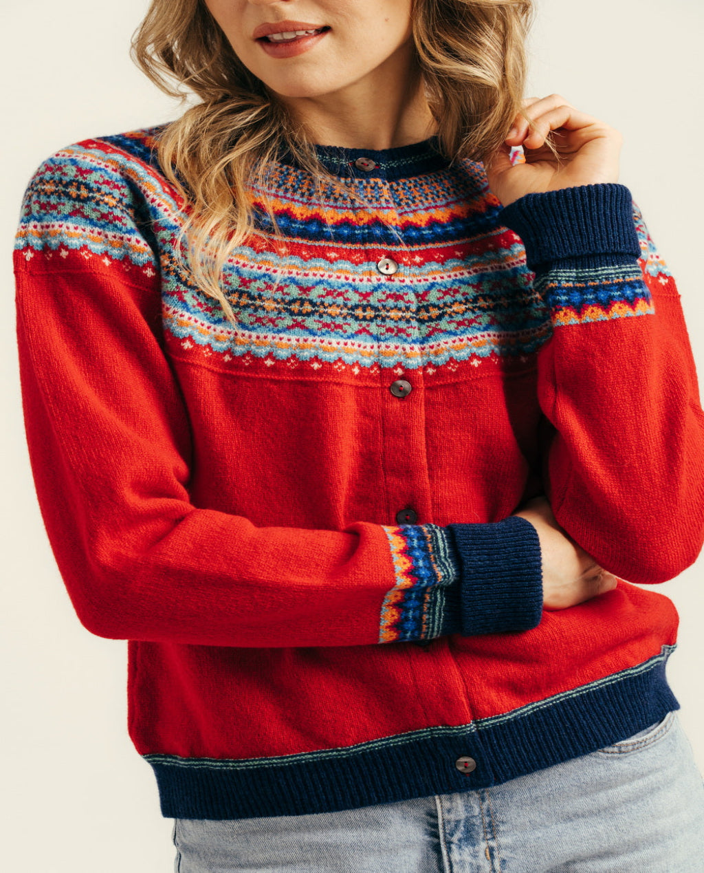 ERIBÉ | Alpine Short Cardigan | Cherry
