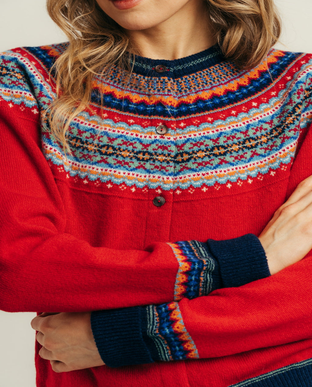 ERIBÉ | Alpine Short Cardigan | Cherry
