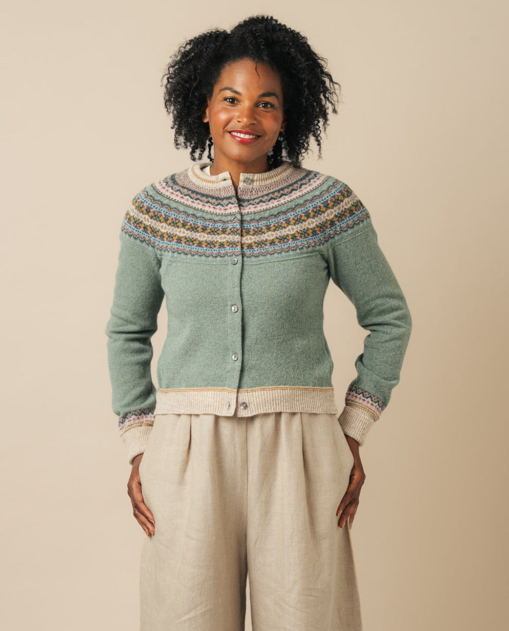ERIBÉ | Alpine Short Cardigan | Sage