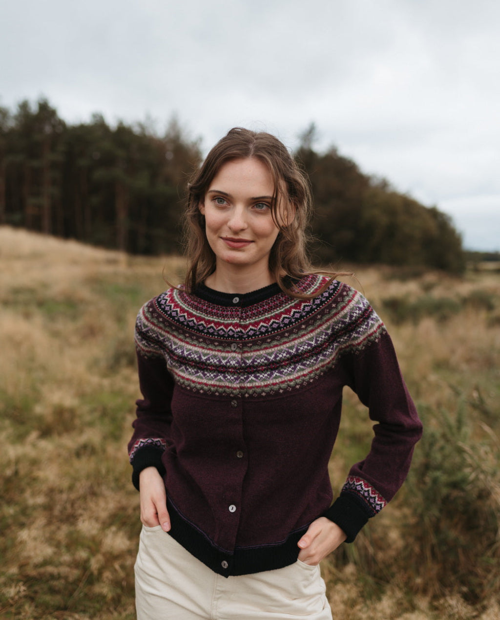 ERIBÉ | Alpine Short Cardigan | Tyrian