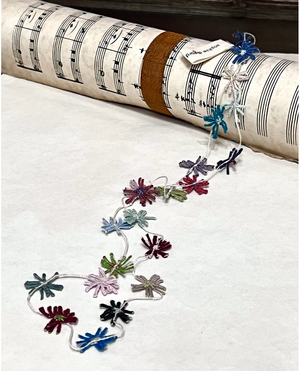 Sophie Digard | Dainty Daisy Chain Necklace | Crochet Linen