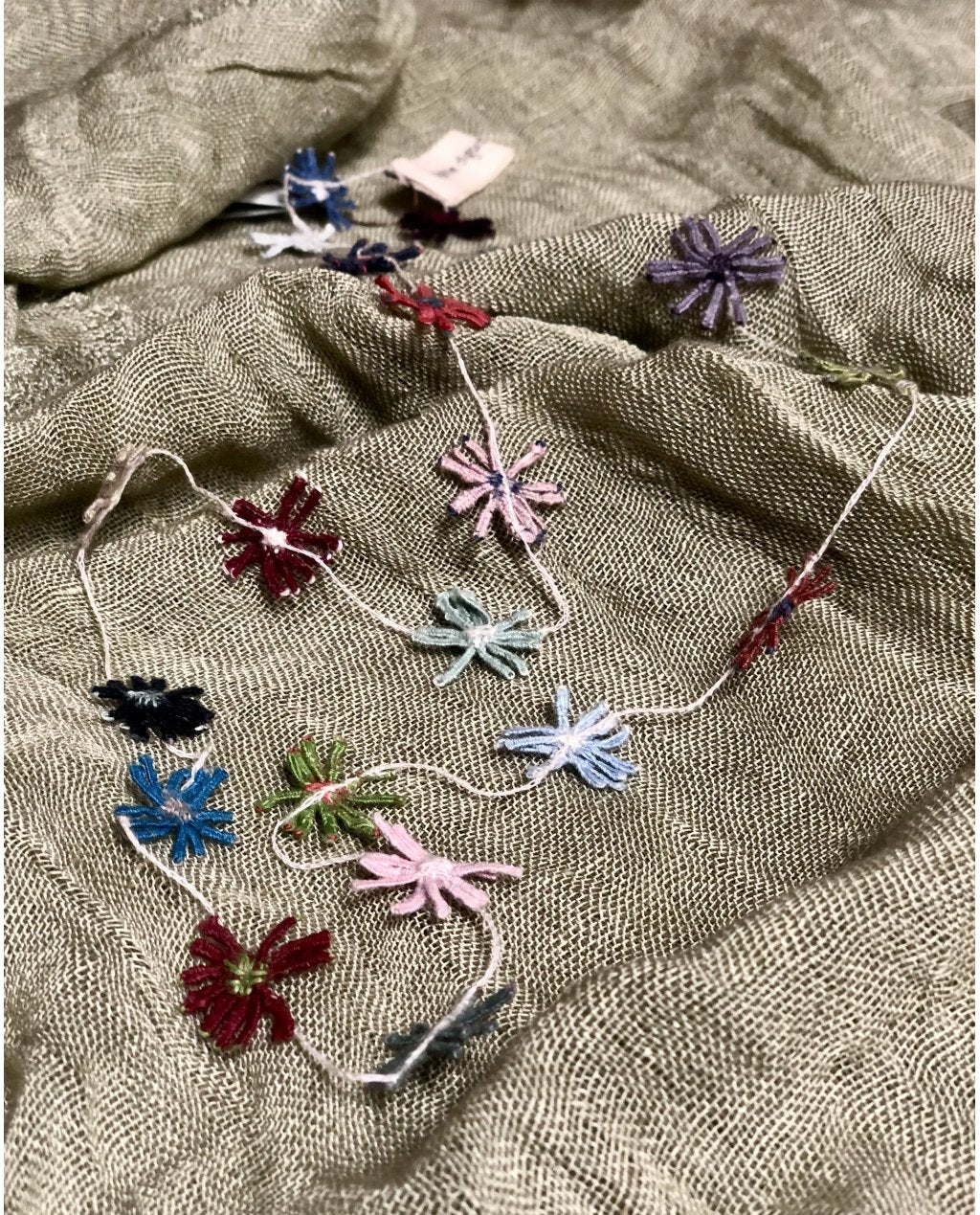 Sophie Digard | Dainty Daisy Chain Necklace | Crochet Linen