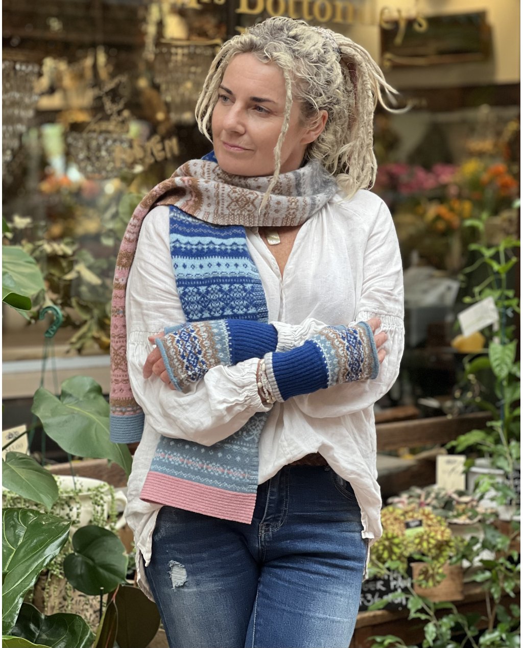 ERIBÉ | Alloa Ava Fairisle Scarf | Dew