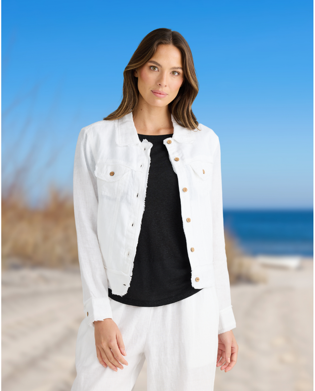 The Shanty Corporation | Monza Jacket | White | Linen