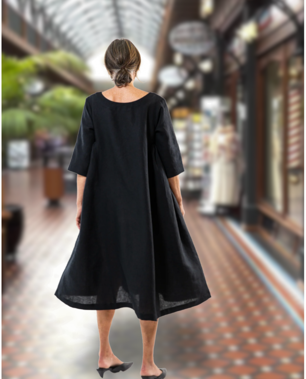Eva's Sunday | Ottie Dress | Black | 100% Linen