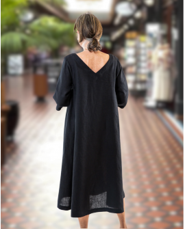 Eva's Sunday | Ottie Dress | Black | 100% Linen