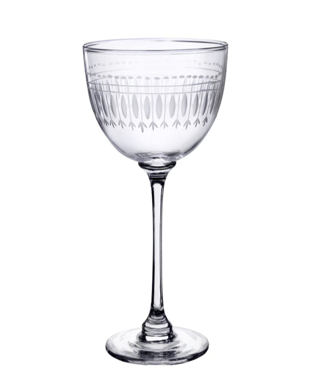 The Vintage List | Set of 6 Crystal Champagne Saucers | Ovals Design