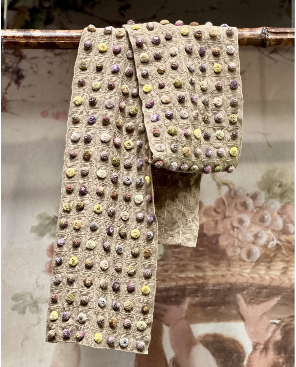 Sophie Digard | Crochet Scarf | Multi-coloured Bobbles | Large