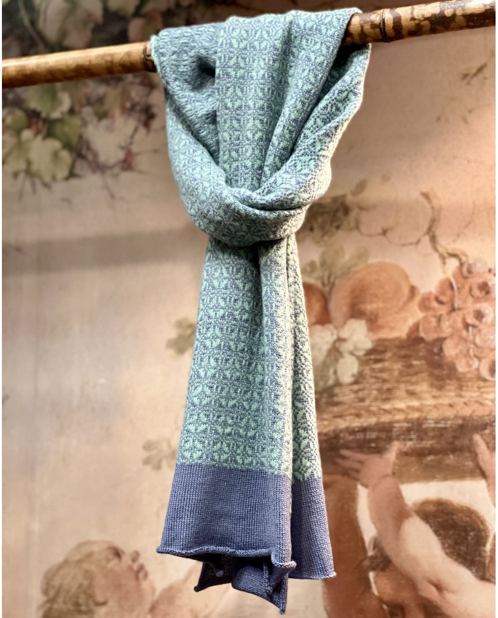 Frances Richmond | Merino-Silk-Cashmere Scarf | Teal Blue