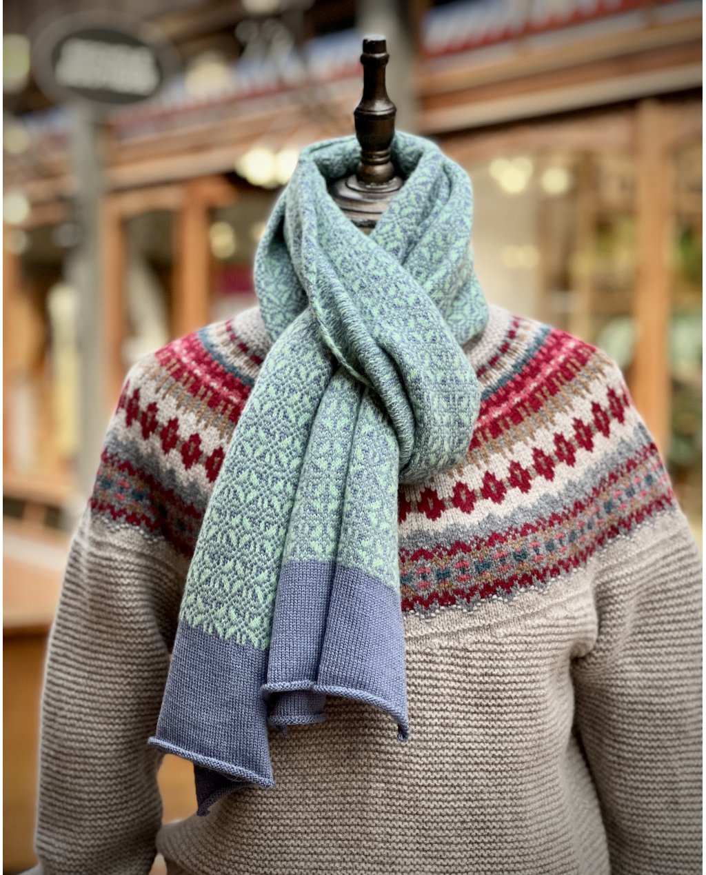Frances Richmond | Merino-Silk-Cashmere Scarf | Teal Blue