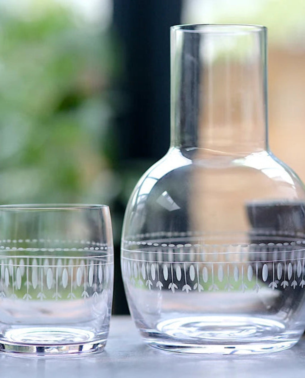 The Vintage List | Crystal Carafe Set | Ovals Design