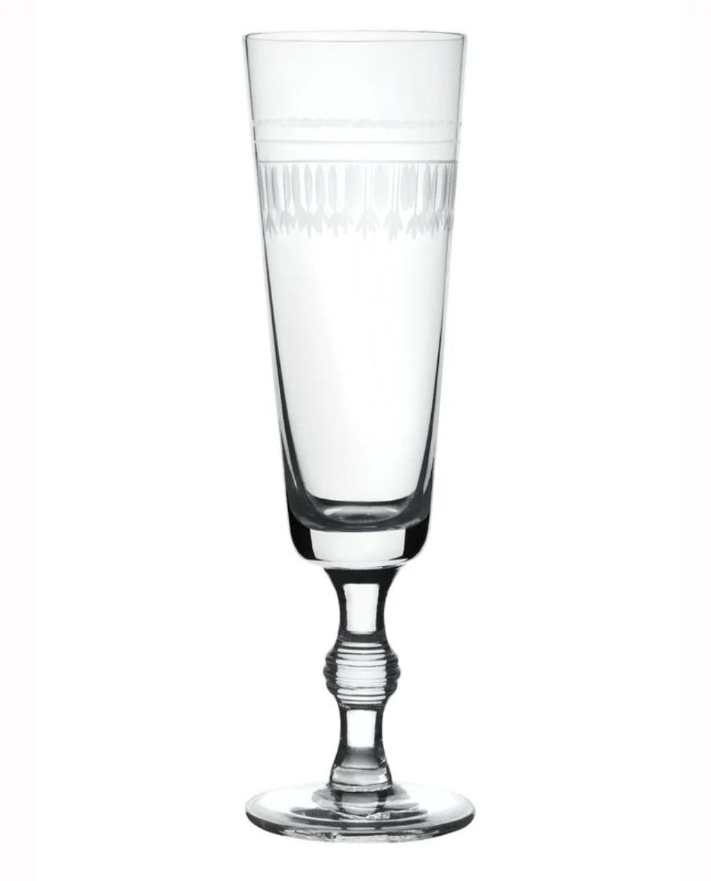 The Vintage List | Set of 4 Crystal Champagne Flutes | Ovals Design
