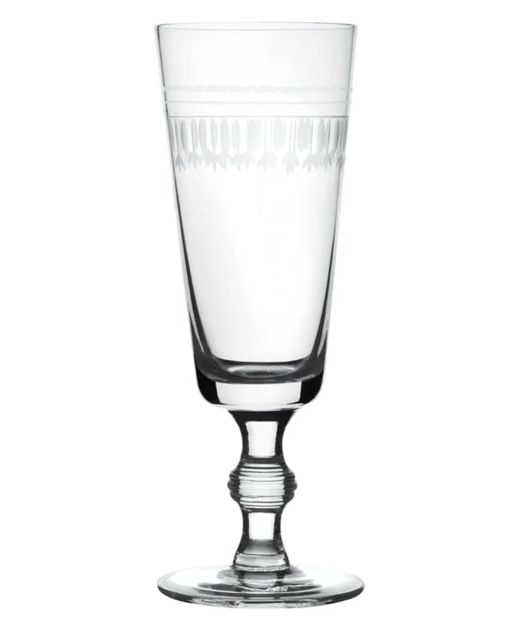 The Vintage List | Set of 4 Crystal Champagne Flutes | Ovals Design