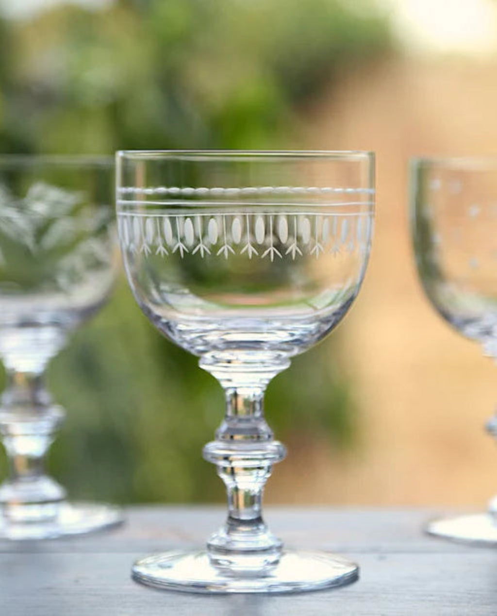 The Vintage List | Set of 4 Crystal Wine Goblets | Ovals Design